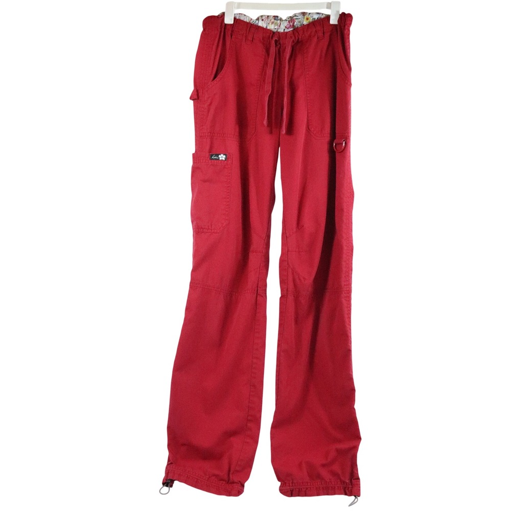 Koi Red Lindsey 701T Cargo Scrub Pants Womens Tall XS Drawstring Nursing Medical
